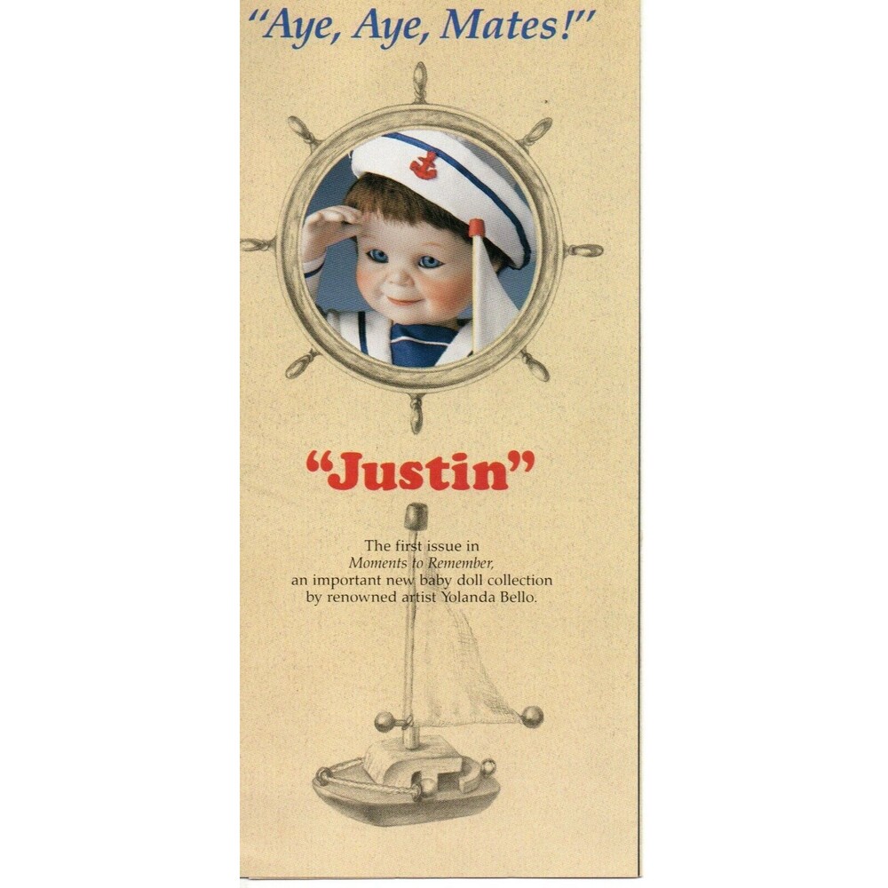 Brochure for Justin Doll by Yolanda Bello Excellent Condition pamphlet vintage